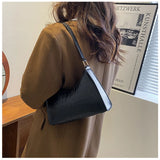 Crocodile Pattern Shoulder Bag PU Leather Handbag for Women