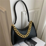 Crocodile Pattern Women's Shoulder Bag Zipper Handbag PU Leather