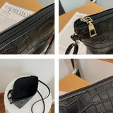 Crocodile Pattern Women's Shoulder Bag PU Leather Crossbody Bags