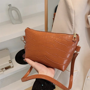 Crocodile Pattern Women's Shoulder Bag PU Leather Crossbody Bags