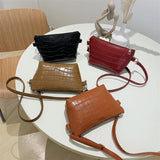 Crocodile Pattern Women's Shoulder Bag PU Leather Crossbody Bags