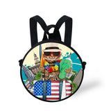 Kids Multicolor Round Kindergarten Backpack with Adjustable Shoulder Strap