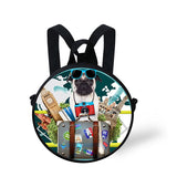 Kids Multicolor Round Kindergarten Backpack with Adjustable Shoulder Strap