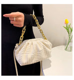 Plaid Shoulder Bag Cloud Cloth Autumn Winter Women Messenger Bag