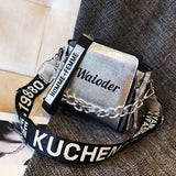 Holiday PU Messenger Crossbody Women Letter Shoulder Bag