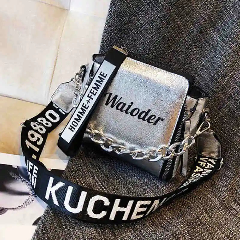Holiday PU Messenger Crossbody Women Letter Shoulder Bag