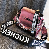 Holiday PU Messenger Crossbody Women Letter Shoulder Bag