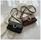 Vintage Square Shoulder Bag Crossbody Armpit Texture Purse
