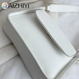 Underarm Bag Women Wide Strap PU Leather Small Handbag
