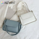 Underarm Bag Women Wide Strap PU Leather Small Handbag