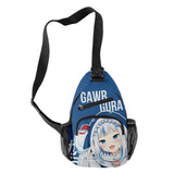 Gawr Gura Shark Crossbody Chest Bag Waterproof Sports Travel Bag
