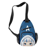 Gawr Gura Shark Crossbody Chest Bag Waterproof Sports Travel Bag