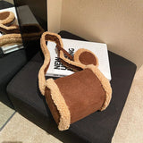 Plush Shoulder Bag Women Underarm Bag Textured Messenger Bag