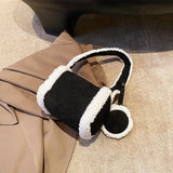 Plush Shoulder Bag Women Underarm Bag Textured Messenger Bag