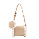 Plush Shoulder Bag Women Underarm Bag Textured Messenger Bag