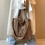 Women's Woolen Shoulder Bag Western Style Large Capacity Messenger Bag