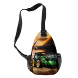 Anime Tractor Pattern Chest Bag Waterproof Sports Crossbody Shoulder Bag