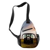 Anime Tractor Pattern Chest Bag Waterproof Sports Crossbody Shoulder Bag