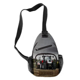 Anime Tractor Pattern Chest Bag Waterproof Sports Crossbody Shoulder Bag