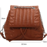 Women's Chain Embroidered Green Backpack Purse
