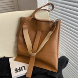 Large Capacity Handbags Retro Leisure Shoulder Bag PU Leather Tote Bag
