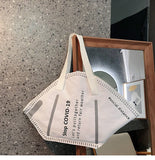 Printed Tote Shoulder Bag for Women, Large-Capacity Spring & Autumn Mask Bag