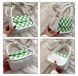 Women's Chessboard Lattice Messenger Bag