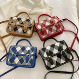Plaid Shoulder Bag Ladies Handbags Small Top-handle Bags For Women Square Crossb