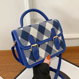 Plaid Shoulder Bag Ladies Handbags Small Top-handle Bags For Women Square Crossb
