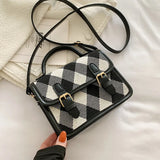 Plaid Shoulder Bag Ladies Handbags Small Top-handle Bags For Women Square Crossb