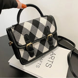 Plaid Shoulder Bag Ladies Handbags Small Top-handle Bags For Women Square Crossb