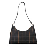 Plaid Underarm Bag PU Leather Shoulder Bags for Women