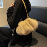 Plush Autumn And Winter Shoulder Bag Western Style Messenger Bag