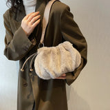 Plush Autumn And Winter Shoulder Bag Western Style Messenger Bag