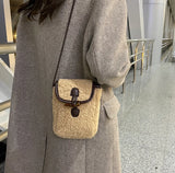 Plush Mobile Phone Bag Female Plush Messenger Bag Zero Wallet Small Square Bag