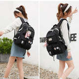 Portable Smooth Zipper Backpack School Bag Storage