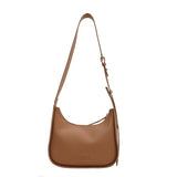 Retro Messenger Bag Lady Underarm Bag Wide Strap Solid Color Shoulder Bag