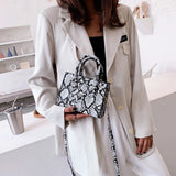 Retro Animal Print Womens Messenger Bag PU Shoulder Bag Shopping Purse