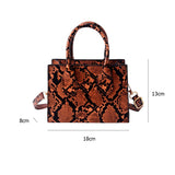 Retro Animal Print Womens Messenger Bag PU Shoulder Bag Shopping Purse