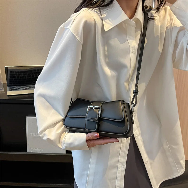Texture PU Leather Shoulder Bags Lady High Handbag Crossbody Bag