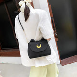 Women's Solid Kitten Bag Casual Messenger Crescent Bag