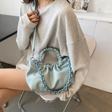 Fold Portable Small Bag Thick Chain Shoulder Bag