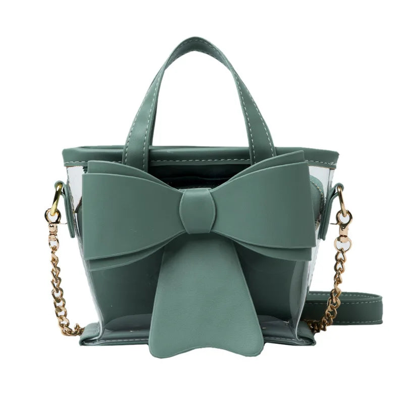 Mini Transparent Chain Messenger Bucket Bag