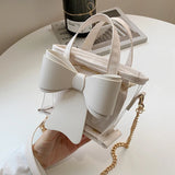 Mini Transparent Chain Messenger Bucket Bag