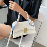 Casual Silk Scarf Shoulder Messenger Bag for Women