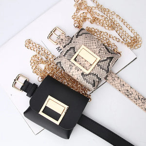 Women's Belt Chain Waist Bag Mini Messenger Bag