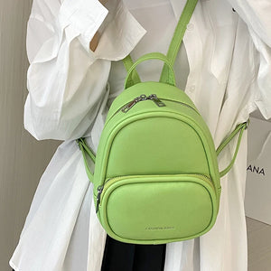 Portable Small PU Leather Casual Backpack Pouch Bag