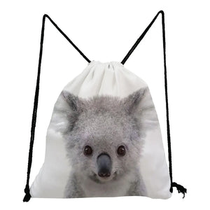 Students Backpack Casual Shoes Bag Drawstring Animal ID Series