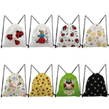 Insect Print Drawstring Backpack for Students, Gift Casual Daypack
