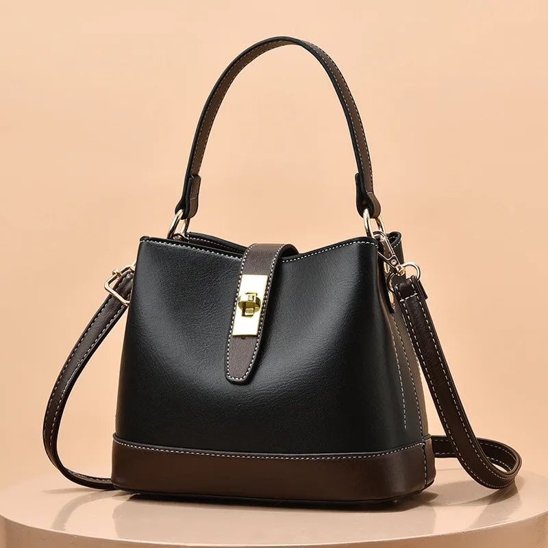 Autumn Textured Bucket Bag Large Capacity Shoulder Messenger Bag
